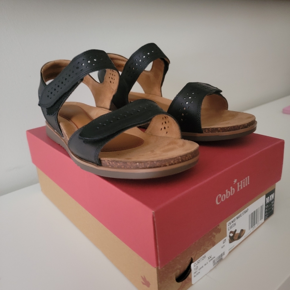 Cobb Hill May Wave Strap Sandals Size 10 Extra Wide Fit Women's